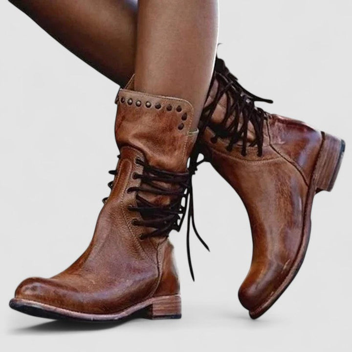Women's Vintage Lace-Up Ankle Boots