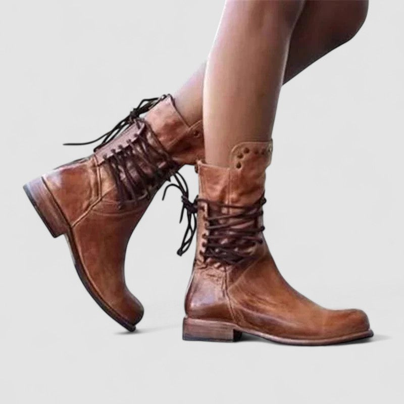 Women's Vintage Lace-Up Ankle Boots