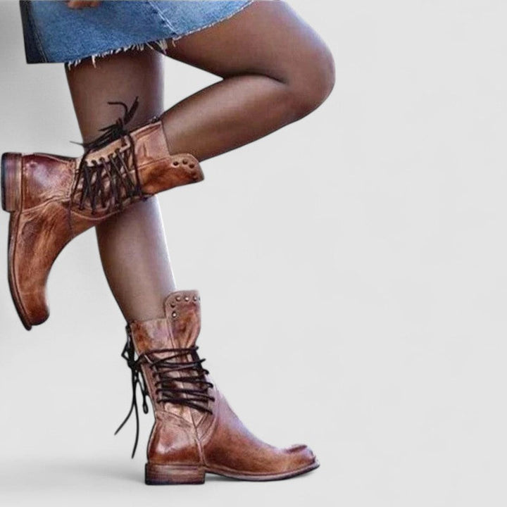 Women's Vintage Lace-Up Ankle Boots