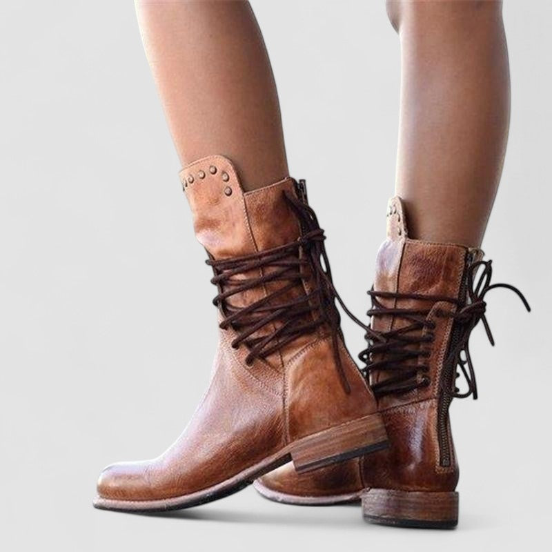 Women's Vintage Lace-Up Ankle Boots