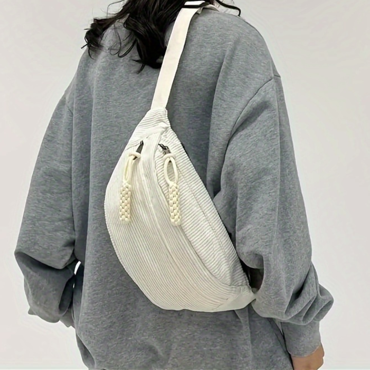 Ribbed Shoulder Bag – Sage Green