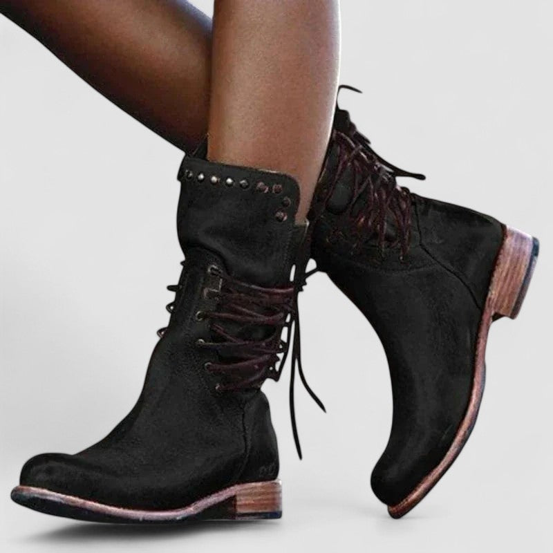 Women's Vintage Lace-Up Ankle Boots