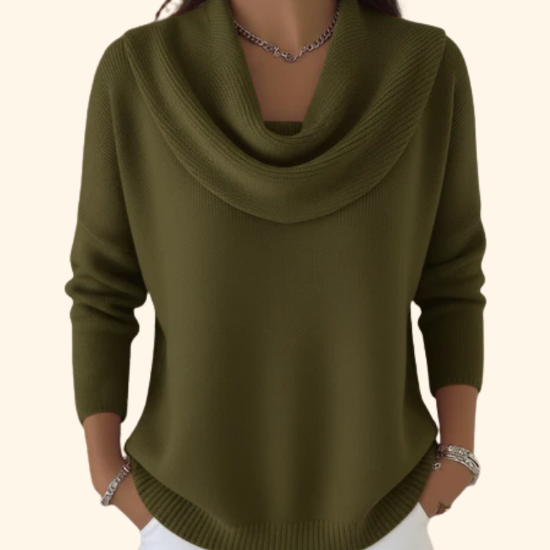 Women's Cowl Neck Long Sleeve Sweater
