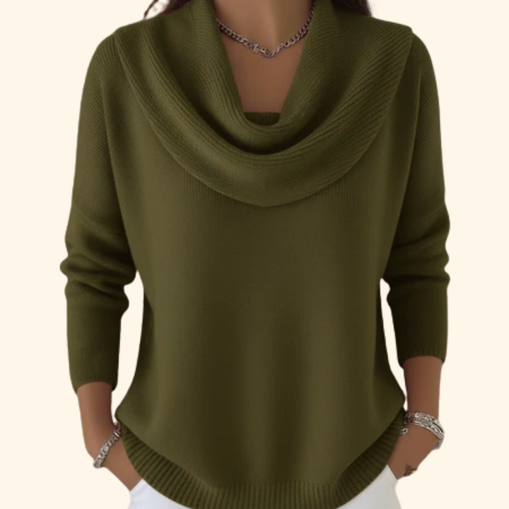 Women's Cowl Neck Long Sleeve Sweater