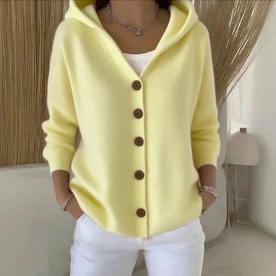 Women's Hooded Button-Up Cardigan