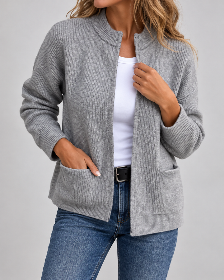 Women's Elegant Knit Vest with Pockets