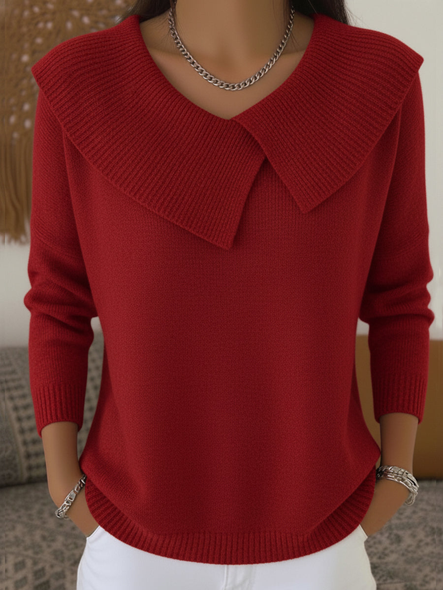 Women's Warm Sweater with Soft Collar
