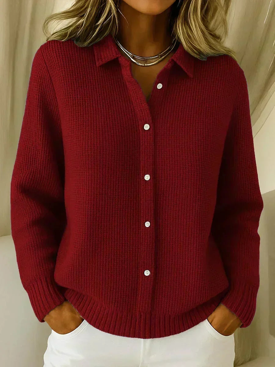 Women's Textured Button-Up Cardigan