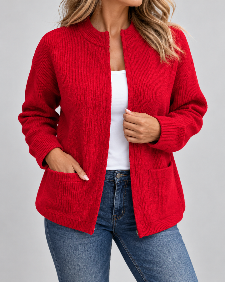 Women's Elegant Knit Vest with Pockets