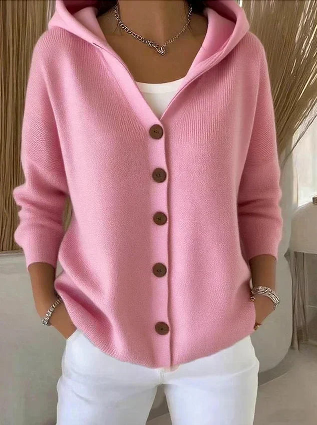 Women's Hooded Button-Up Cardigan