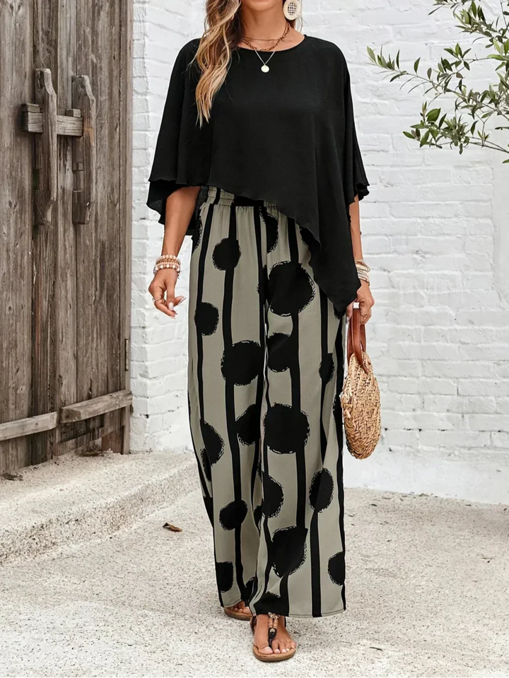 Women's Comfy Two-Piece Set with Elastic Waist