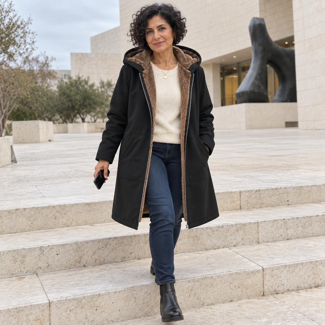 Women's Cozy Teddy-Lined Hooded Coat