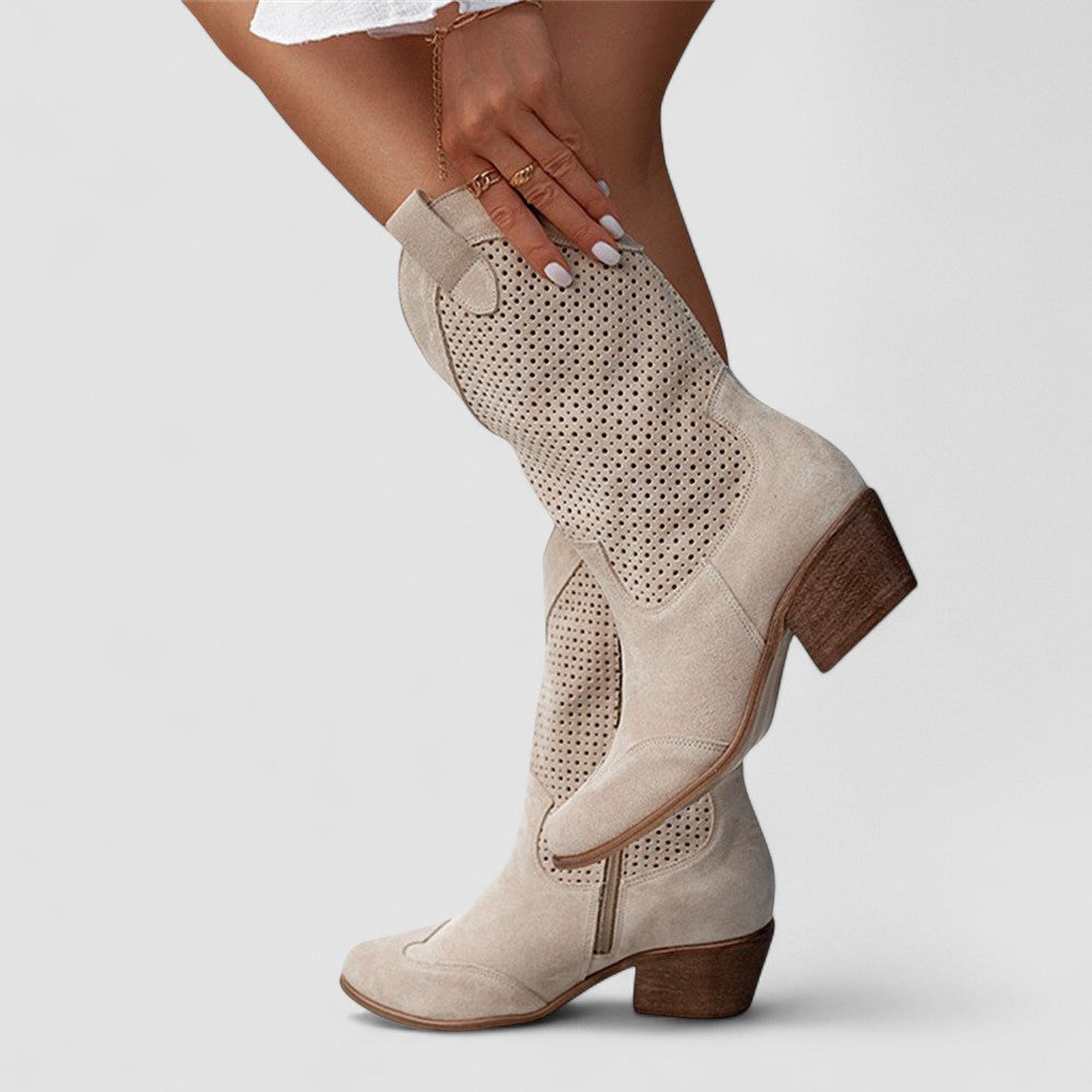 Women's Perforated Classic Cowboy Boots