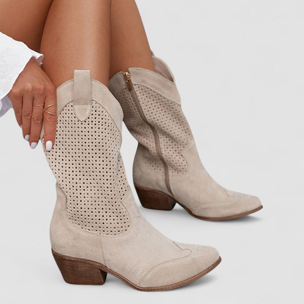 Women's Perforated Classic Cowboy Boots