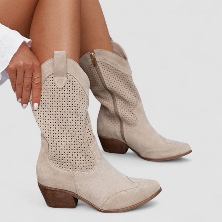 Women's Perforated Classic Cowboy Boots