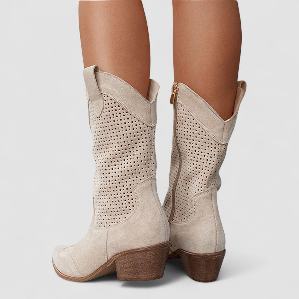 Women's Perforated Classic Cowboy Boots