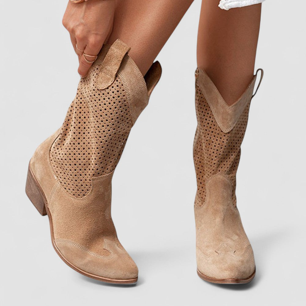 Women's Perforated Classic Cowboy Boots