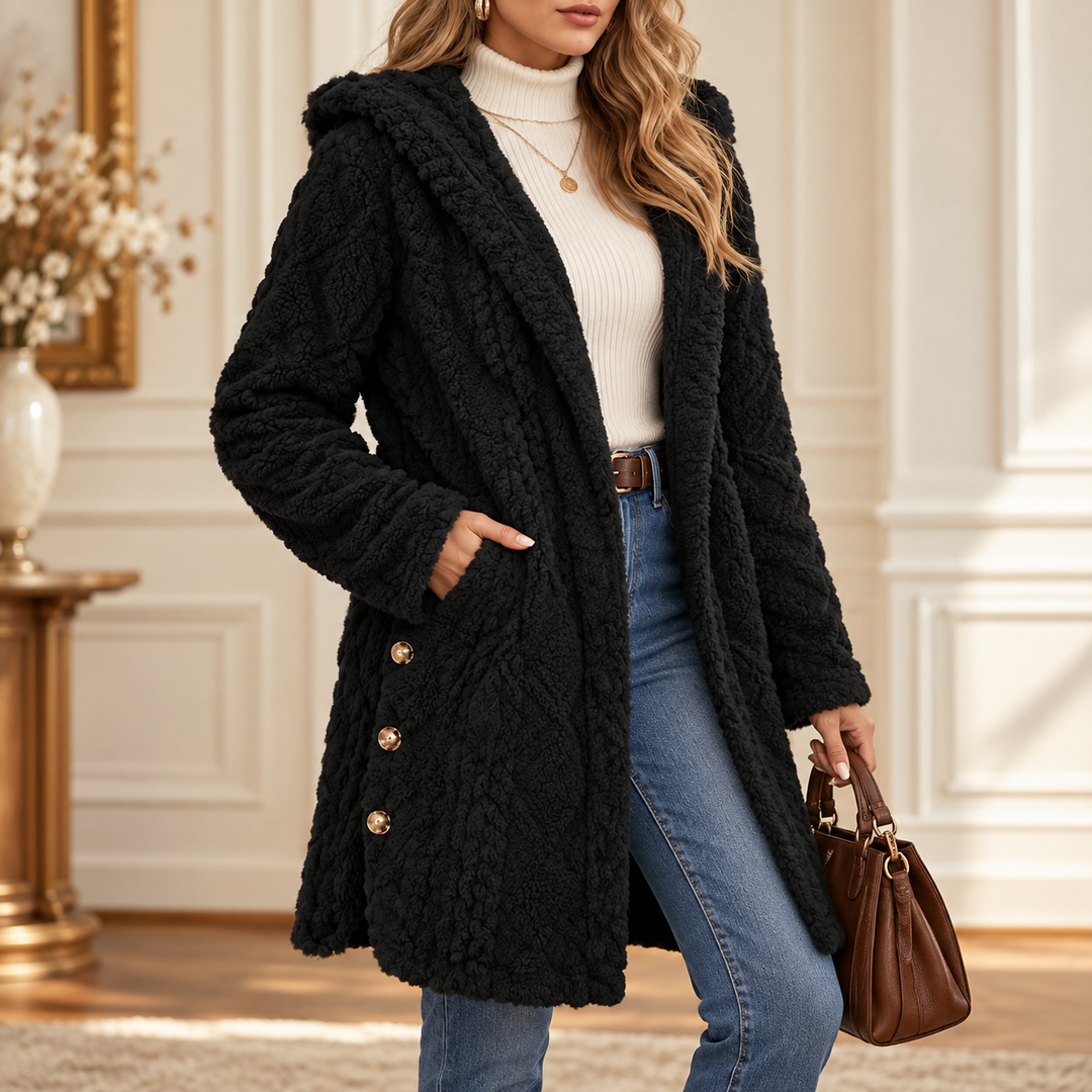 Women's Warm Diamond-Pattern Hooded Jacket