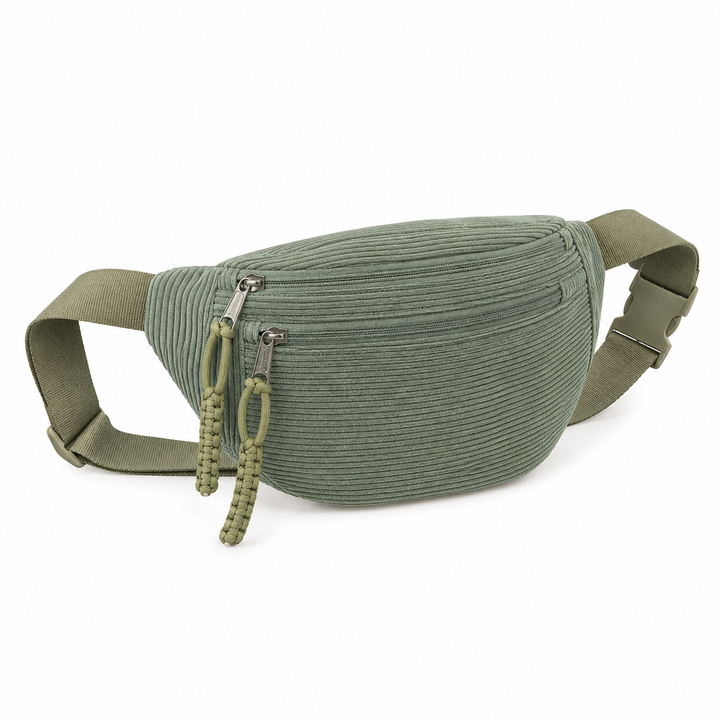 Ribbed Shoulder Bag – Sage Green