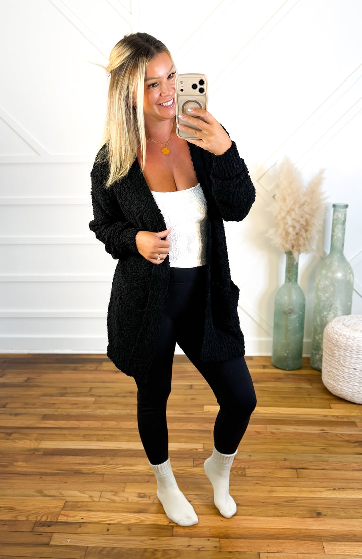 Women's Cozy Popcorn Knit Cardigan