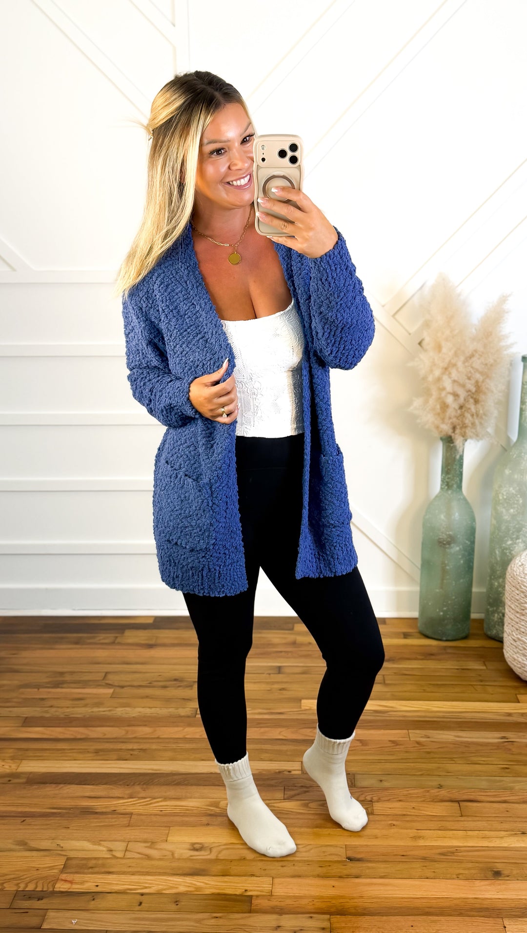 Women's Cozy Popcorn Knit Cardigan