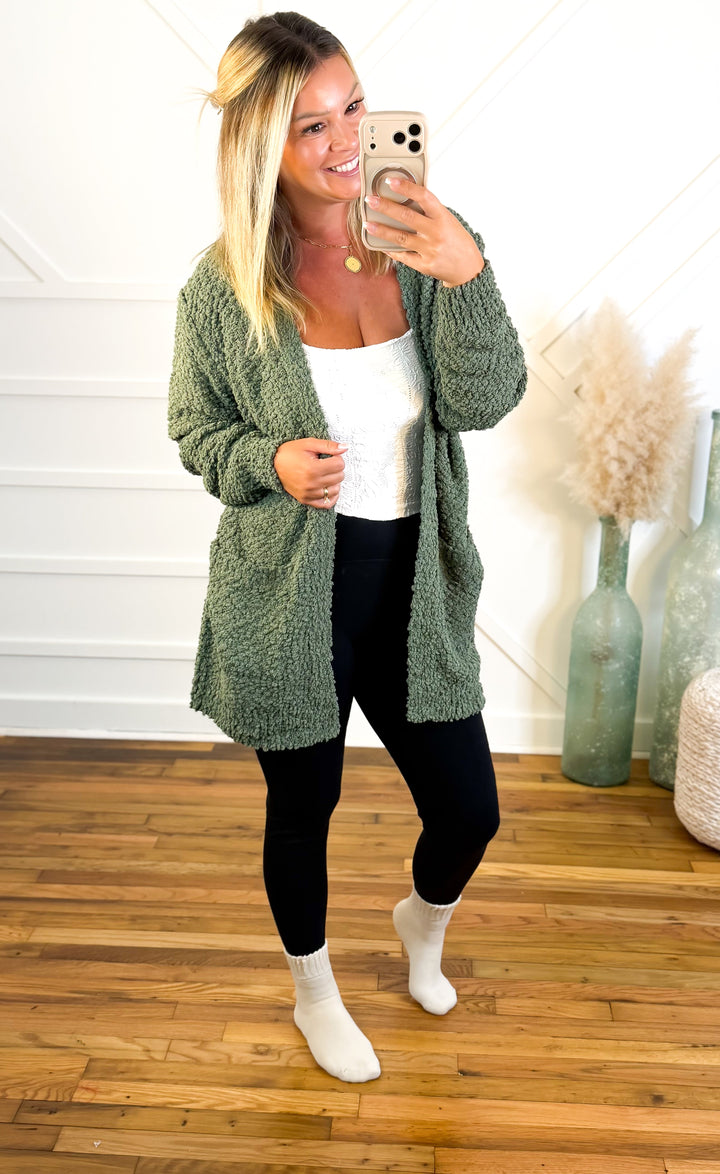 Women's Cozy Popcorn Knit Cardigan