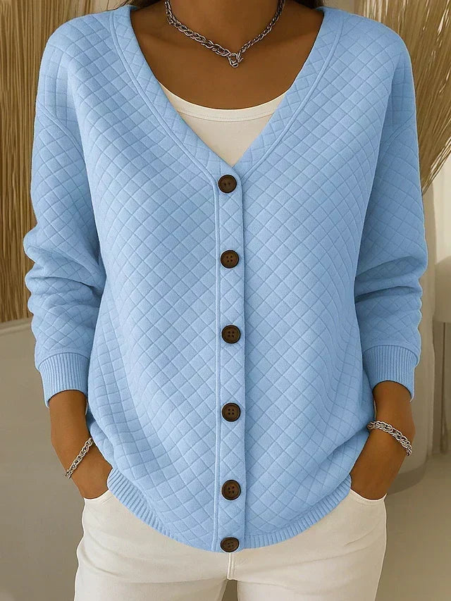 Women's Quilted Button-Up Cardigan