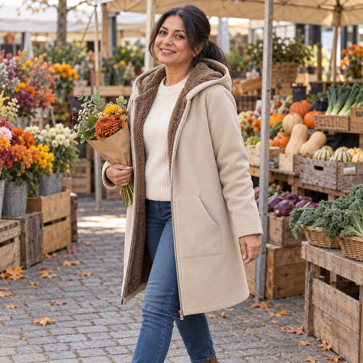 Women's Cozy Teddy-Lined Hooded Coat