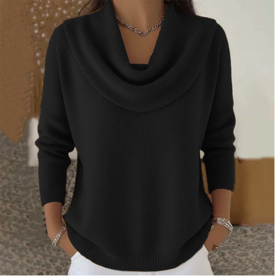 Women's Cowl Neck Long Sleeve Sweater