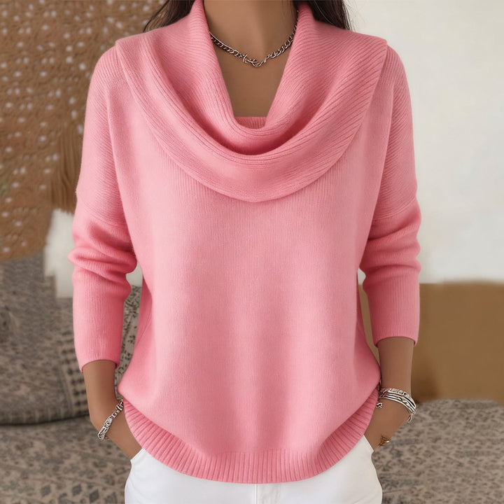Women's Cowl Neck Long Sleeve Sweater