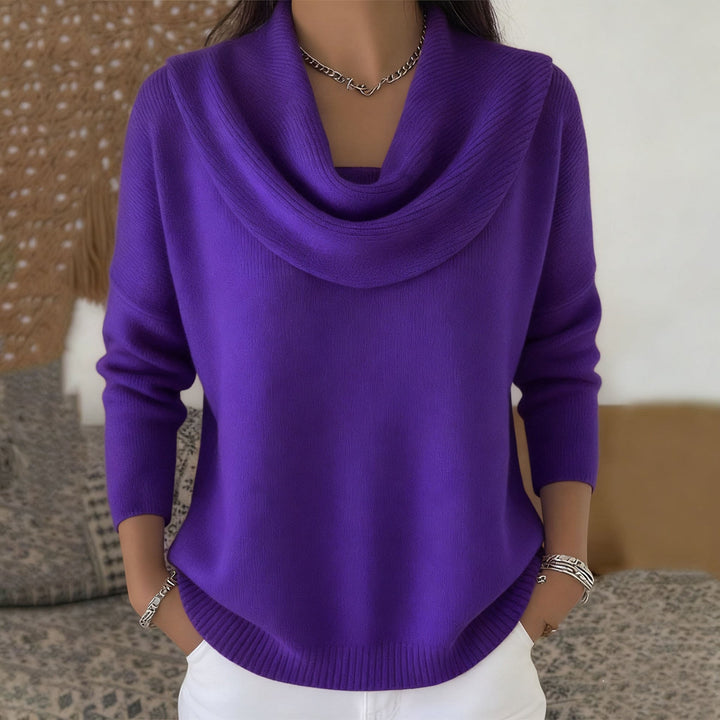 Women's Cowl Neck Long Sleeve Sweater