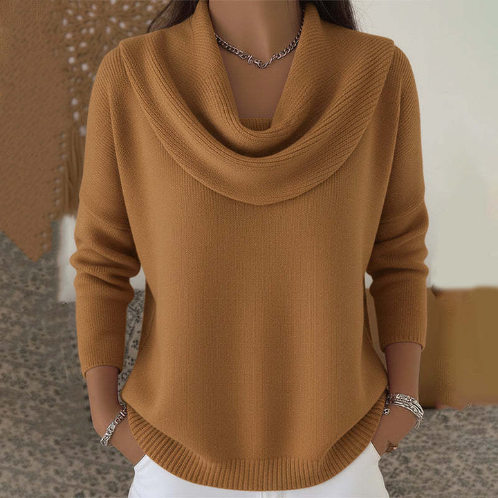Women's Cowl Neck Long Sleeve Sweater