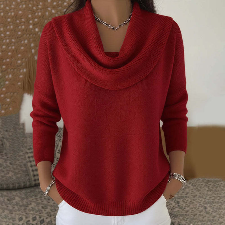 Women's Cowl Neck Long Sleeve Sweater