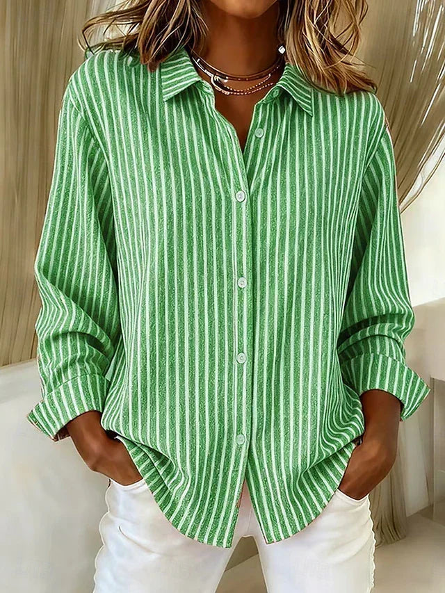 Women's Striped Button-Up Shirt
