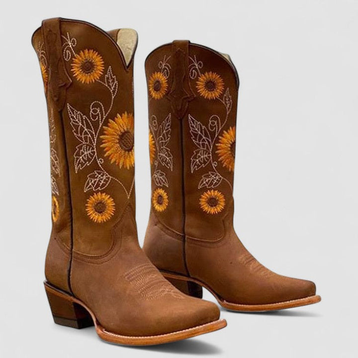 Women's Floral Embroidered Cowboy Boots