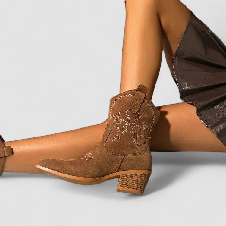 Women's Embroidered Western Ankle Boots