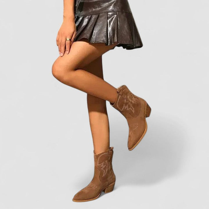 Women's Embroidered Western Ankle Boots
