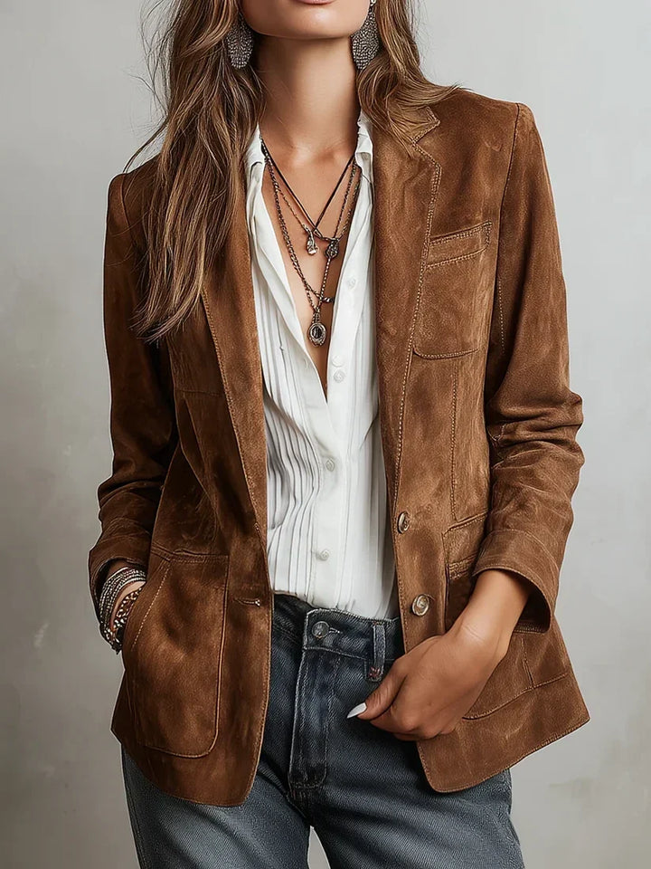 Brown Vintage-Style Blazer
