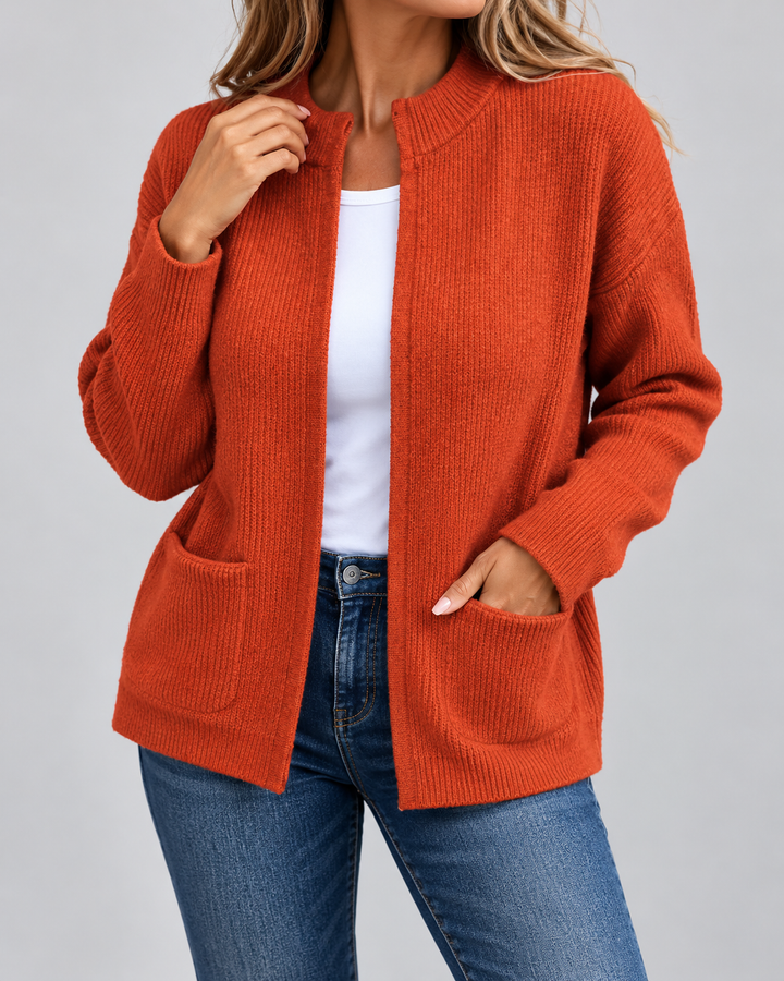 Women's Elegant Knit Vest with Pockets