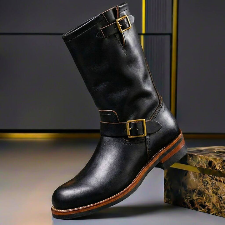 Women's Elegant Vintage-Style Leather Boots
