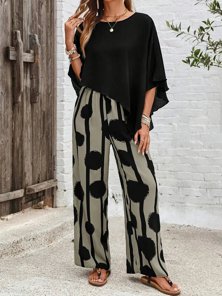 Women's Comfy Two-Piece Set with Elastic Waist