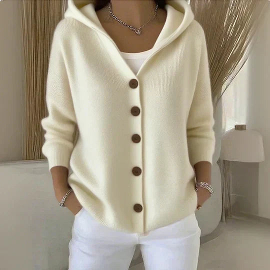 Women's Hooded Button-Up Cardigan