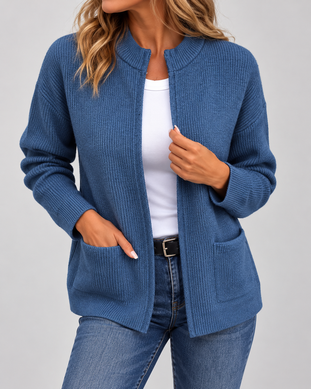 Women's Elegant Knit Vest with Pockets