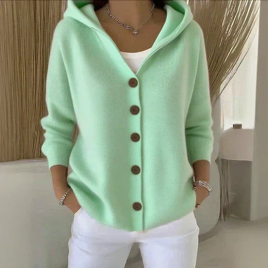 Women's Hooded Button-Up Cardigan