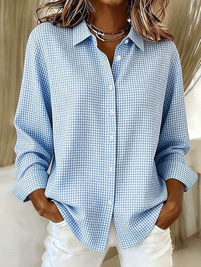 Women's Casual Gingham Blouse