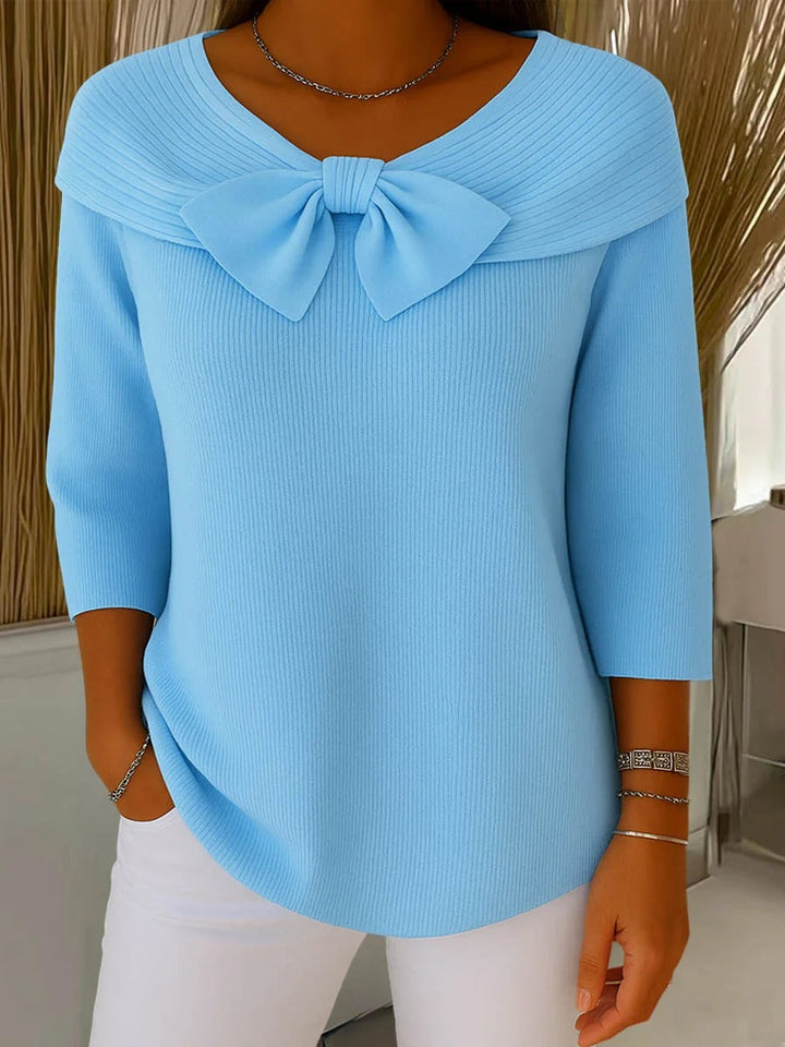 Women's Crew Neck Sweater with Bow