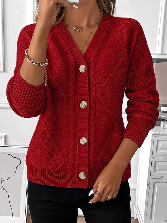 Women's Classic Cable Knit Cardigan