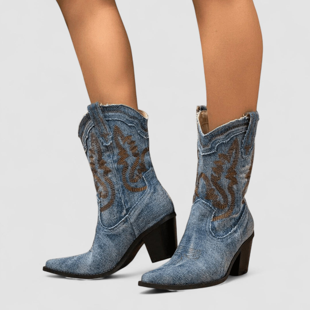 Women's Embroidered Western Ankle Boots