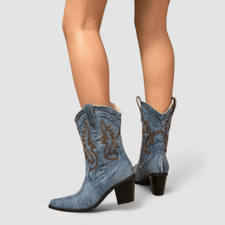 Women's Embroidered Western Ankle Boots