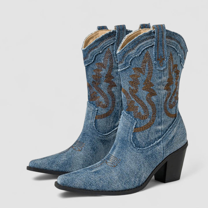 Women's Embroidered Western Ankle Boots